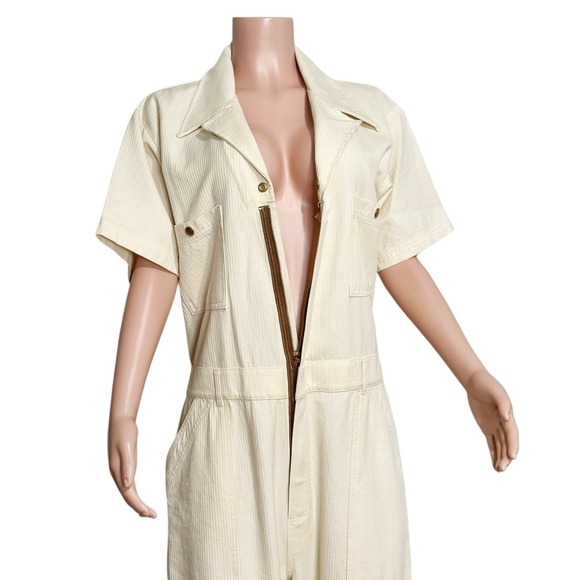 BIG BUD PRESS Heritage Short Sleeve Jumpsuit, Vintage Tee Off White, XL - Picture 9 of 11